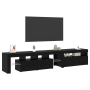 Muebles de TV 2 pcs con luces LED de roble negro y madera elaborada de , Muebles TV - Ref: Foro24-3332503, Precio: 155,45 €, ...