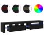 Muebles de TV 2 pcs con luces LED de roble negro y madera elaborada de , Muebles TV - Ref: Foro24-3332503, Precio: 155,45 €, ...