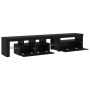 Muebles de TV 2 pcs con luces LED de roble negro y madera elaborada de , Muebles TV - Ref: Foro24-3332503, Precio: 155,45 €, ...