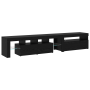 Muebles de TV 2 pcs con luces LED de roble negro y madera elaborada de , Muebles TV - Ref: Foro24-3332503, Precio: 155,45 €, ...