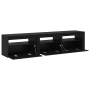 Mueble para TV 2 pcs con luces LED Madera elaborada Roble negro de , Muebles TV - Ref: Foro24-3332505, Precio: 123,90 €, Desc...