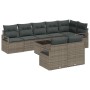 Conjunto de sofá de jardín 9 pcs Gris Poliratán