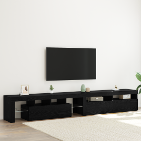 Gabinetes de TV 2 pcs con luces LED de madera elaborada de roble negro de , Muebles TV - Ref: Foro24-3332506, Precio: 203,13 ...