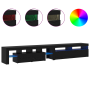 Gabinetes de TV 2 pcs con luces LED de madera elaborada de roble negro de , Muebles TV - Ref: Foro24-3332506, Precio: 203,13 ...