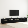 Conjunto de 3 Piezas de Mueble de TV con Luces LED Roble Negro Madera Elaborada de , Muebles TV - Ref: Foro24-3332509, Precio...