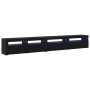 Conjunto de 3 Piezas de Mueble de TV con Luces LED Roble Negro Madera Elaborada de , Muebles TV - Ref: Foro24-3332509, Precio...