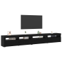 Conjunto de 3 Piezas de Mueble de TV con Luces LED Roble Negro Madera Elaborada de , Muebles TV - Ref: Foro24-3332509, Precio...