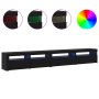 Conjunto de 3 Piezas de Mueble de TV con Luces LED Roble Negro Madera Elaborada de , Muebles TV - Ref: Foro24-3332509, Precio...