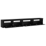 Conjunto de 3 Piezas de Mueble de TV con Luces LED Roble Negro Madera Elaborada de , Muebles TV - Ref: Foro24-3332509, Precio...