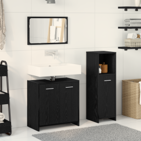 Conjunto de Muebles de Baño de 3 Piezas de Roble