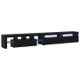 Muebles para TV 3 pcs con luces LED Roble Negro Madera elaborada de , Muebles TV - Ref: Foro24-3332513, Precio: 195,23 €, Des...