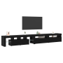 Muebles para TV 3 pcs con luces LED Roble Negro Madera elaborada de , Muebles TV - Ref: Foro24-3332513, Precio: 195,23 €, Des...