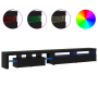Muebles para TV 3 pcs con luces LED Roble Negro Madera elaborada de , Muebles TV - Ref: Foro24-3332513, Precio: 195,23 €, Des...
