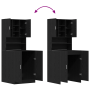 Gabinetes para Lavadoras 2 pcs Roble Negro 70.5x71.5x181.5 cm Madera Elaborada de , Accesorios para lavadoras y secadoras - R...