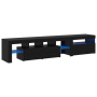 Muebles de TV 2 pcs con luces LED de roble negro y madera ingenierada de , Muebles TV - Ref: Foro24-3332518, Precio: 155,58 €...