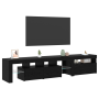 Muebles de TV 2 pcs con luces LED de roble negro y madera ingenierada de , Muebles TV - Ref: Foro24-3332518, Precio: 155,58 €...