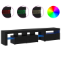 Muebles de TV 2 pcs con luces LED de roble negro y madera ingenierada de , Muebles TV - Ref: Foro24-3332518, Precio: 155,58 €...