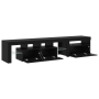 Muebles de TV 2 pcs con luces LED de roble negro y madera ingenierada de , Muebles TV - Ref: Foro24-3332518, Precio: 155,58 €...