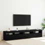 Muebles para TV 2 pcs con luces LED de roble negro y madera elaborada de , Muebles TV - Ref: Foro24-3332520, Precio: 139,77 €...