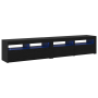 Muebles para TV 2 pcs con luces LED de roble negro y madera elaborada de , Muebles TV - Ref: Foro24-3332520, Precio: 139,77 €...