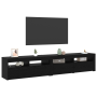 Muebles para TV 2 pcs con luces LED de roble negro y madera elaborada de , Muebles TV - Ref: Foro24-3332520, Precio: 139,77 €...