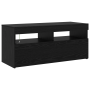 Muebles para TV 2 pcs con luces LED de roble negro y madera elaborada de , Muebles TV - Ref: Foro24-3332520, Precio: 139,77 €...