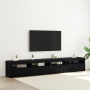 Juego de 3 piezas de muebles para TV con luces LED de roble negro de madera de ingeniería de , Muebles TV - Ref: Foro24-33325...