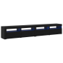 Juego de 3 piezas de muebles para TV con luces LED de roble negro de madera de ingeniería de , Muebles TV - Ref: Foro24-33325...