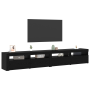 Juego de 3 piezas de muebles para TV con luces LED de roble negro de madera de ingeniería de , Muebles TV - Ref: Foro24-33325...