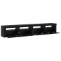 Juego de 3 piezas de muebles para TV con luces LED de roble negro de madera de ingeniería de , Muebles TV - Ref: Foro24-33325...
