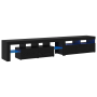 Cabinets de TV 2 pcs con luces LED roble negro madera de , Muebles TV - Ref: Foro24-3332526, Precio: 170,39 €, Descuento: %