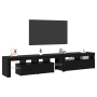 Cabinets de TV 2 pcs con luces LED roble negro madera de , Muebles TV - Ref: Foro24-3332526, Precio: 170,39 €, Descuento: %