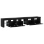 Cabinets de TV 2 pcs con luces LED roble negro madera de , Muebles TV - Ref: Foro24-3332526, Precio: 170,39 €, Descuento: %