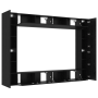 Juego de 12 Piezas de Mueble para TV montado en la pared de roble negro y madera de , Muebles TV - Ref: Foro24-3332528, Preci...