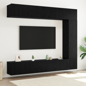 Juego de mueble para TV de 5 piezas montado en la pared de roble negro de , Muebles TV - Ref: Foro24-3332529, Precio: 250,53 ...