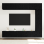 Juego de mueble para TV de 5 piezas montado en la pared de roble negro de , Muebles TV - Ref: Foro24-3332529, Precio: 250,53 ...