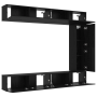 Juego de mueble para TV de 5 piezas montado en la pared de roble negro de , Muebles TV - Ref: Foro24-3332529, Precio: 250,53 ...