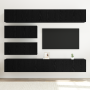 Conjunto de 6 Piezas de Cabinet de TV Montado en la Pared de Roble Negro de Madera Elaborada de , Muebles TV - Ref: Foro24-33...