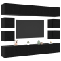 Mueble para TV de 8 piezas en roble negro montado en pared de , Muebles TV - Ref: Foro24-3332532, Precio: 252,43 €, Descuento: %