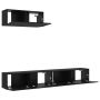 Juego de 3 muebles para TV montados en la pared de madera elaborada de roble negro | Foro24.es | Tu tienda online para hogar, jardín y más Foro24.es