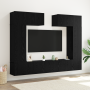Juego de Gabinete para TV de 8 Piezas Montado en la Pared de Madera de Ingeniería de Roble Negro de , Muebles TV - Ref: Foro2...