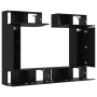 Juego de Gabinete para TV de 8 Piezas Montado en la Pared de Madera de Ingeniería de Roble Negro de , Muebles TV - Ref: Foro2...