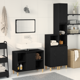 Juego de Muebles para Baño de 3 Piezas de Roble
