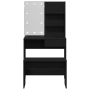 Set de Mesa de Tocador con LED de Madera Elaborada en Roble Negro de , Tocadores para dormitorios - Ref: Foro24-3333070, Prec...