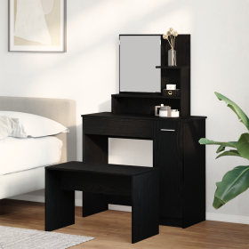 Set de Tocador de roble negro y madera de , Tocadores para dormitorios - Ref: Foro24-3333076, Precio: 138,09 €, Descuento: %