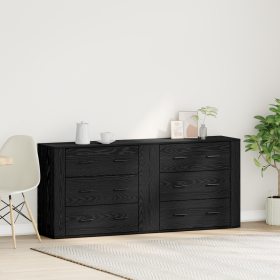 Muebles de Almacenamiento 2 pcs Roble Negro