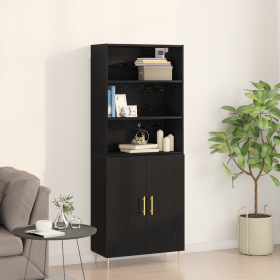 Highboard de Roble Negro 69.5x34x180 cm Madera Ingeniería de , Aparadores - Ref: Foro24-3333092, Precio: 153,26 €, Descuento: %