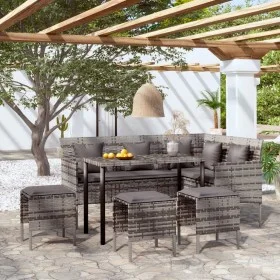 L-shaped sofa set 5 pieces with gray synthetic rattan cushions by vidaXL, Garden sets - Ref: Foro24-318579, Price: 308,39 €, ...