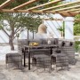L-shaped sofa set 5 pieces with gray synthetic rattan cushions by vidaXL, Garden sets - Ref: Foro24-318579, Price: 333,66 €, ...