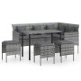 L-shaped sofa set 5 pieces with gray synthetic rattan cushions by vidaXL, Garden sets - Ref: Foro24-318579, Price: 333,66 €, ...